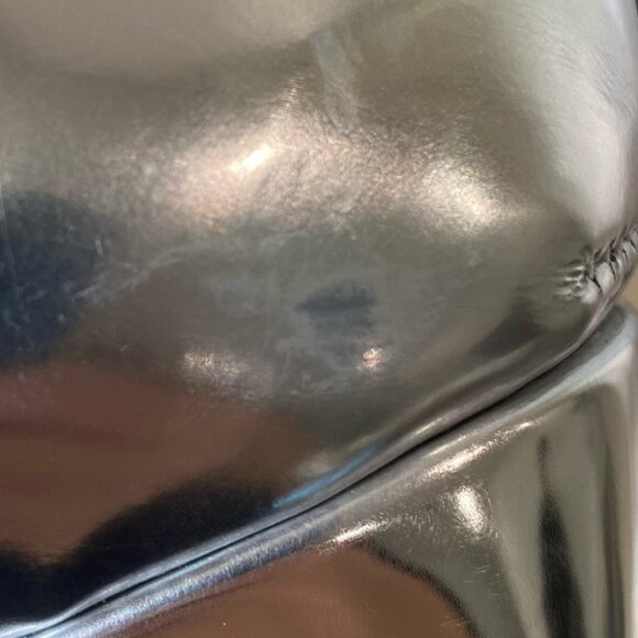 SCHUTZ Asya Wedge Silver Boots SIZE 9, Pre-owned Excellent Condition. 4.5" Heel - Picture 7 of 11